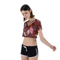 Sweet Food Seamless Pattern Tie Back Short Sleeve Crop T-Shirt View2