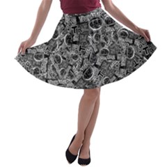 Be True Be Yourself Typographic Print Pattern A-line Skater Skirt by dflcprintsclothing
