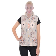  Minimalist Pattern With Simple Lines,flower And Shapes, Creating A Clean And Modern Women s Button Up Vest by myclothy