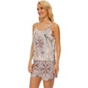  Minimalist Pattern With Simple Lines,flower And Shapes, Creating A Clean And Modern Satin Pajama Short Set View2
