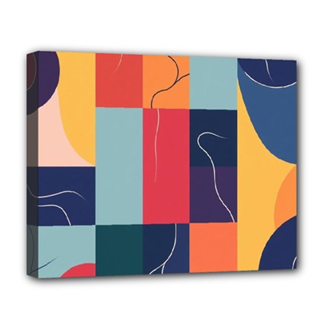  Minimalist Pattern With Simple Lines And Shapes, Creating A Clean And Modern Aesthe Deluxe Canvas 20  X 16  (stretched) by myclothy