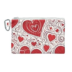 Be My Valentine Canvas Cosmetic Bag (large) by pollyparadiseartshop