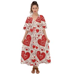 Be My Valentine Kimono Sleeve Boho Dress by pollyparadiseartshop