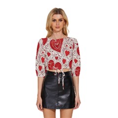 Be My Valentine Mid Sleeve Drawstring Hem Top by pollyparadiseartshop