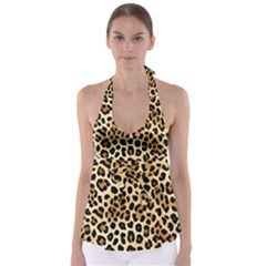 Leopard Tie Back Tankini Top by pollyparadiseartshop