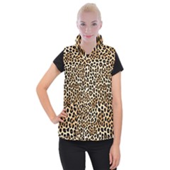 Leopard Women s Button Up Vest by pollyparadiseartshop