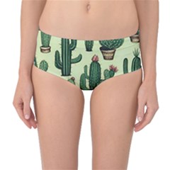 Cactus  Mid-waist Bikini Bottoms by pollyparadiseartshop