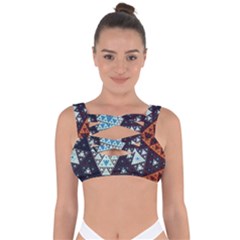 Fractal Triangle Geometric Abstract Pattern Bandaged Up Bikini Top by Cemarart