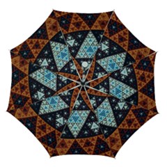 Fractal Triangle Geometric Abstract Pattern Automatic Folding Umbrella With Case (medium) by Cemarart
