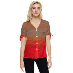 Crimson Skys Bow Sleeve Button Up Top by RiverRootz