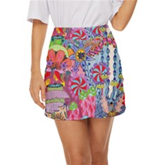 Cabbage Flower Abstract (1) (custom) Mini Front Wrap Skirt by okhismakingart