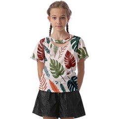 Leaves Autumn Kids  Front Cut T-shirt by Salmanaz77