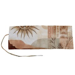 Abstract Sun Boho Bohemian Design Roll Up Canvas Pencil Holder (s) by Salmanaz77