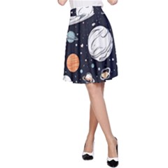 Space Galaxy Universe Stars Sky A-line Skirt by Paksenen