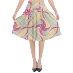 Abstract Pattern Design Scrapbooking Flared Midi Skirt by Paksenen