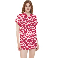 Hearts Valentine Pattern Seamless Chiffon Lounge Set by Bedest