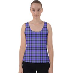 Blue Tartan Plaid 1 Velvet Tank Top by dressshop