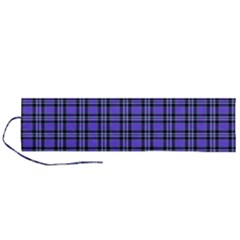 Blue Tartan Plaid 1 Roll Up Canvas Pencil Holder (l) by dressshop