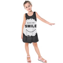 Black And White Simple Make Me Smile T Shirt 20250203 014057 0000 Kids  Sleeveless Dress by Cowcow2005