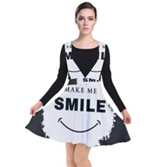 Black And White Simple Make Me Smile T Shirt 20250203 014057 0000 Plunge Pinafore Dress by Cowcow2005