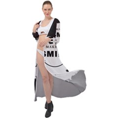 Black And White Simple Make Me Smile T Shirt 20250203 014057 0000 Maxi Chiffon Beach Wrap by Cowcow2005