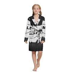 Black And White Simple Make Me Smile T Shirt 20250203 014057 0000 Kids  Long Sleeve Velvet Lounge Robe by Cowcow2005