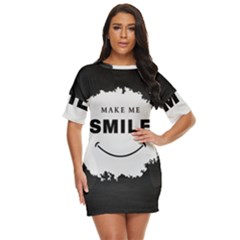 Black And White Simple Make Me Smile T Shirt 20250203 014057 0000 Just Threw It On Dress by Cowcow2005
