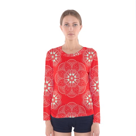 Crimson Current Women s Long Sleeve T-shirt by ArtfulThreads