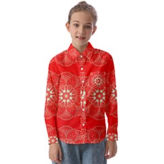 Crimson Current Kids  Long Sleeve Shirt by ArtfulThreads