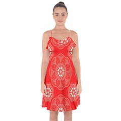 Crimson Current Ruffle Detail Chiffon Dress by ArtfulThreads