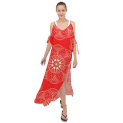 Crimson Current Maxi Chiffon Cover Up Dress by ArtfulThreads