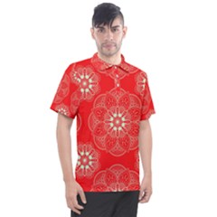 Crimson Current Men s Polo T-shirt by ArtfulThreads