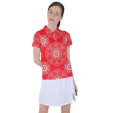 Crimson Current Women s Polo T-shirt by ArtfulThreads