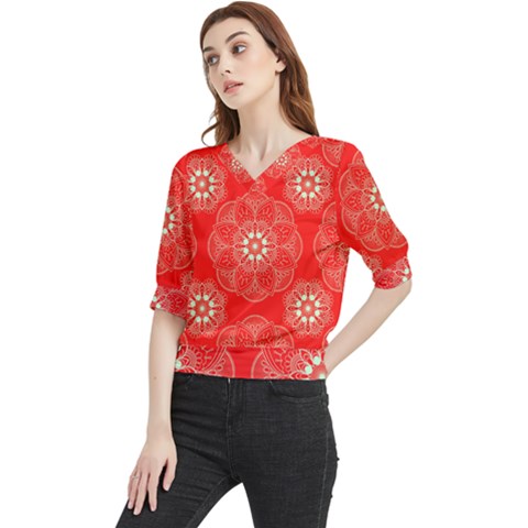 Crimson Current Quarter Sleeve Blouse by ArtfulThreads