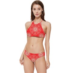Crimson Current Banded Triangle Bikini Set by ArtfulThreads