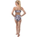 Elegant Purple Floral Jacquard Mesh Lace Fabric Tied Up Two Piece Swimsuit View2