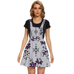 Elegant Purple Floral Jacquard Mesh Lace Fabric Apron Dress by ArtfulThreads