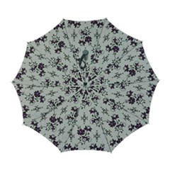 Elegant Purple Floral Jacquard Mesh Lace Fabric Automatic Folding Umbrella With Case (large) by ArtfulThreads