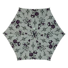 Elegant Purple Floral Jacquard Mesh Lace Fabric Automatic Folding Umbrella With Case (small) by ArtfulThreads