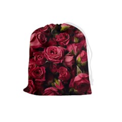 Floral Buds Of Roses Beautiful Flowers Drawstring Pouch (large) by Grandong