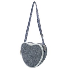 Blue Ornament Complex Mosaic Print Pattern Heart Shoulder Bag by dflcprintsclothing