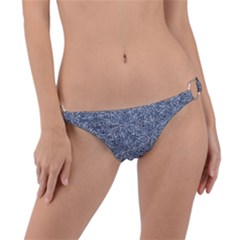 Blue Ornament Complex Mosaic Print Pattern Ring Detail Bikini Bottoms by dflcprintsclothing