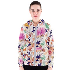 Abstract Floral Background Women s Zipper Hoodie by kyorashop23