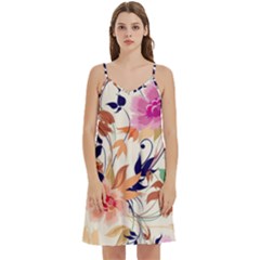 Abstract Floral Background Mini Camis Dress With Pockets by kyorashop23