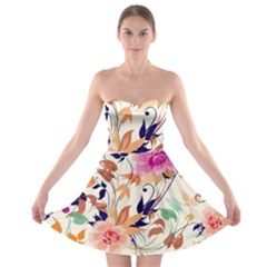 Abstract Floral Background Strapless Bra Top Dress by kyorashop23