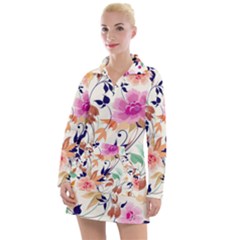Abstract Floral Background Women s Long Sleeve Casual Dress by kyorashop23