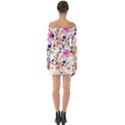 Abstract Floral Background Off Shoulder Top with Skirt Set View2