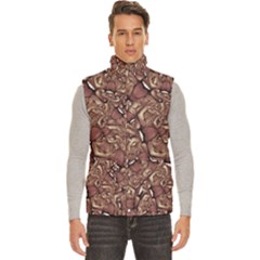 Human Spider Mutant Creatures Motif Random Pattern Men s High Neck Button Up Puffer Vest by dflcprintsclothing