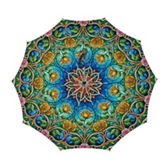 Roses Floral Stained Glass Vibrant Automatic Folding Umbrella With Case (large) by Grandong