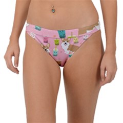 Corgi Bubble Boba Tea Pink Pattern Band Bikini Bottoms by Salmanaz77